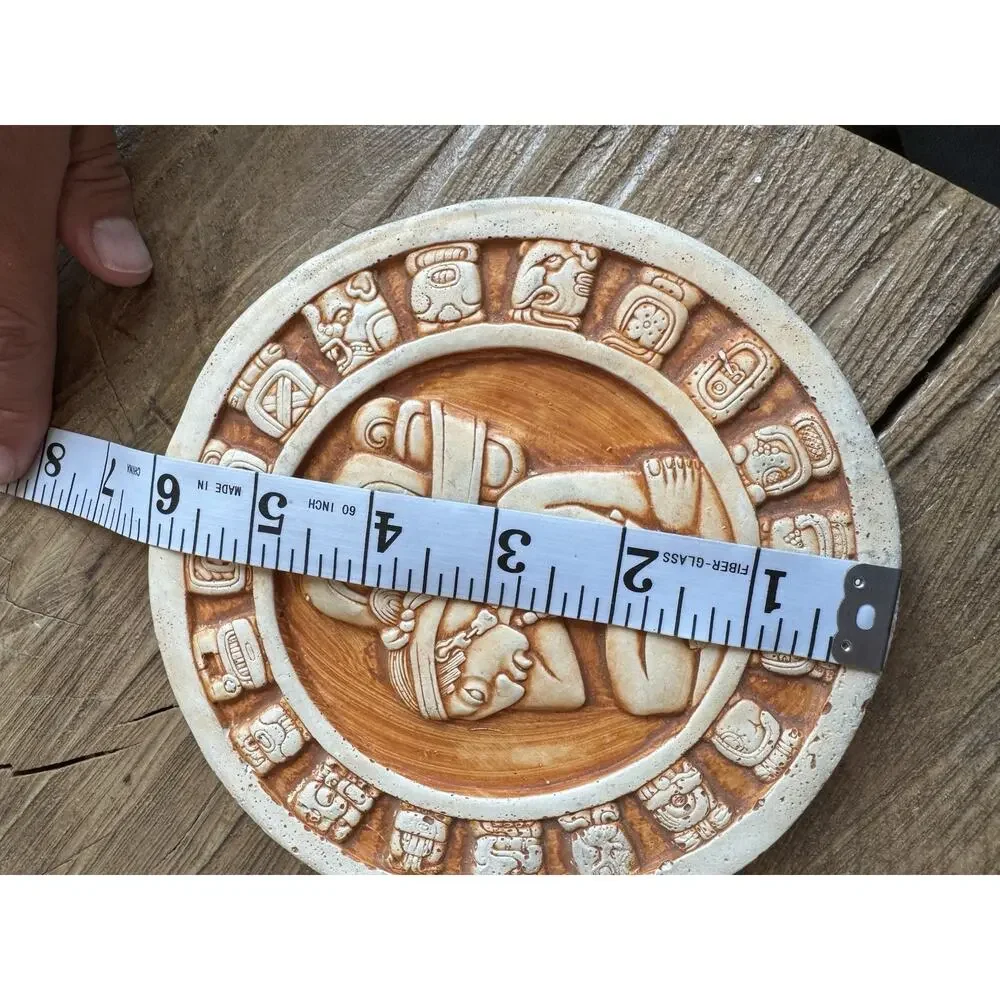 Aztec Mayan Calendar Plaque 7 In 6 In Wall Hanging Sandstone Set Of 2